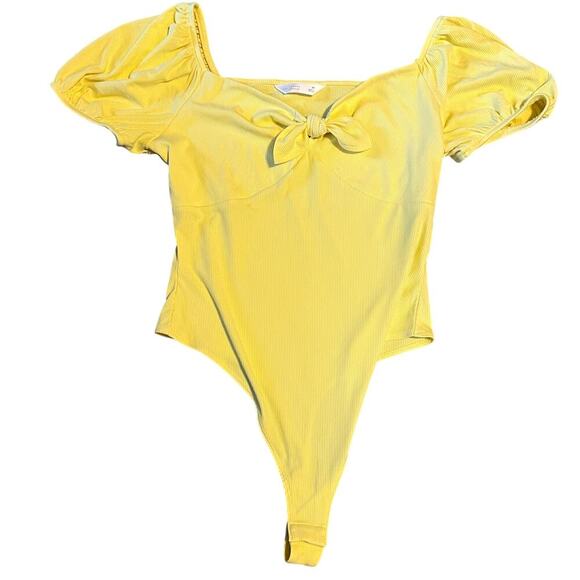 Lauren Conrad Yellow Body Suit. On or Off Shoulder, Thong.  Size Medium - Picture 1 of 8